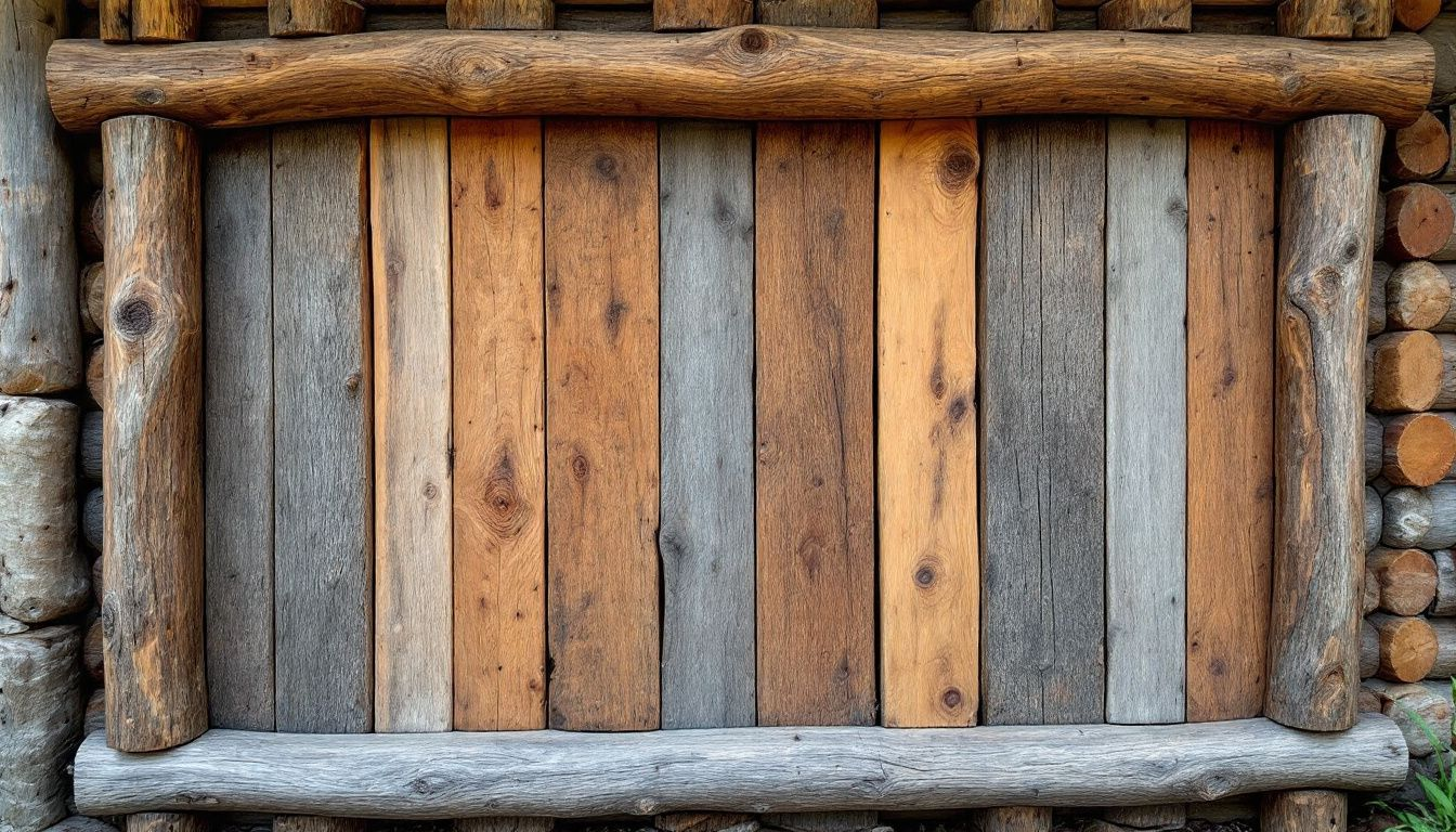 Different types of fence wood laid out for comparison.