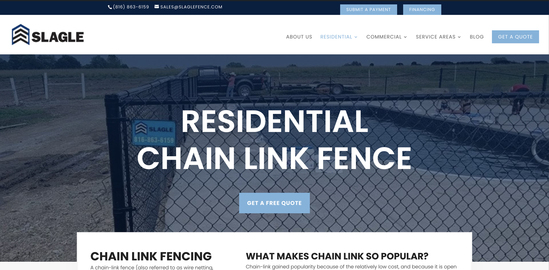 Chain Link Fence | Slagle Fence