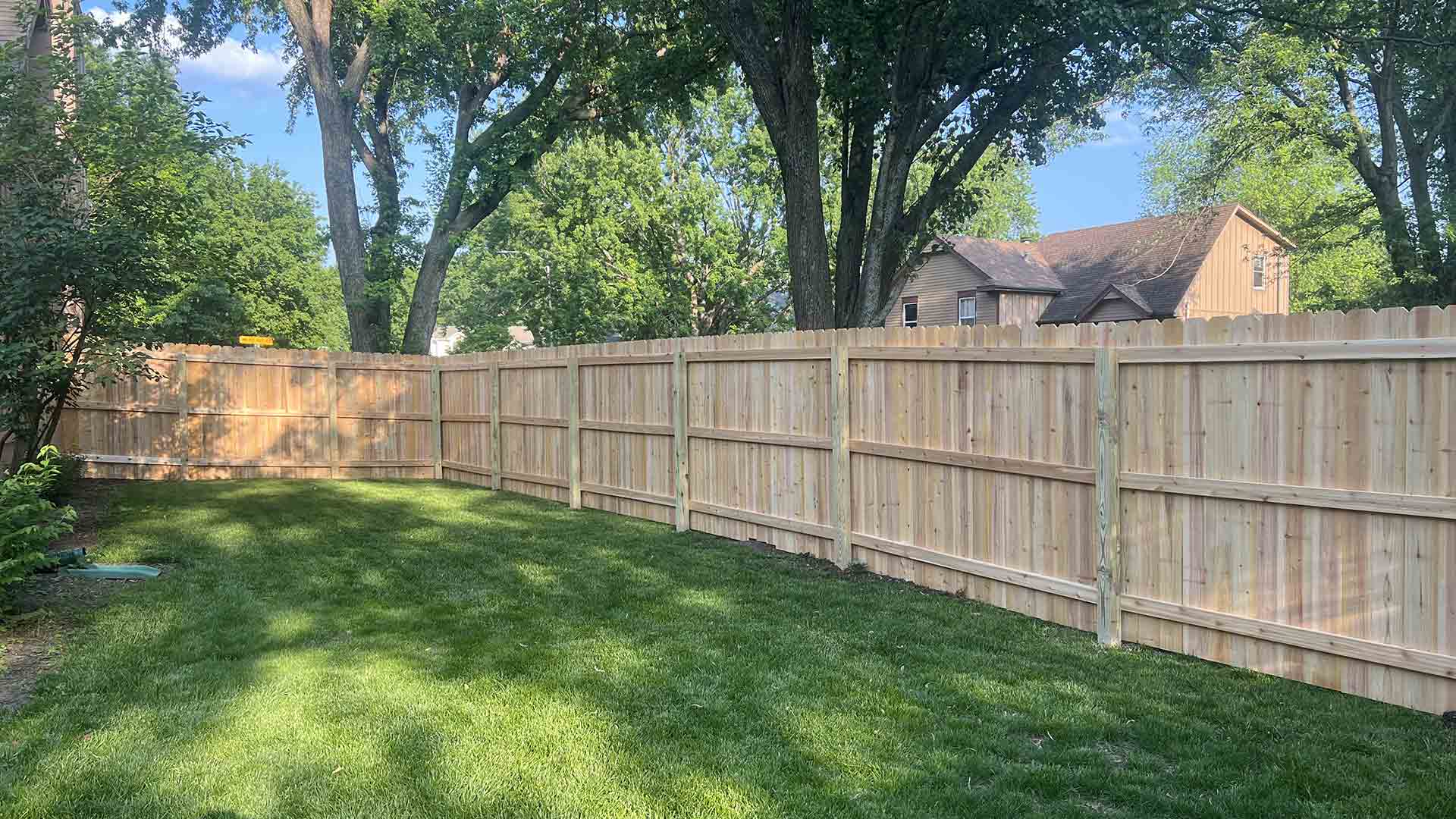 Example 01 of a residential wood fence fabricated and installed by Slagle Fence in Kansas City