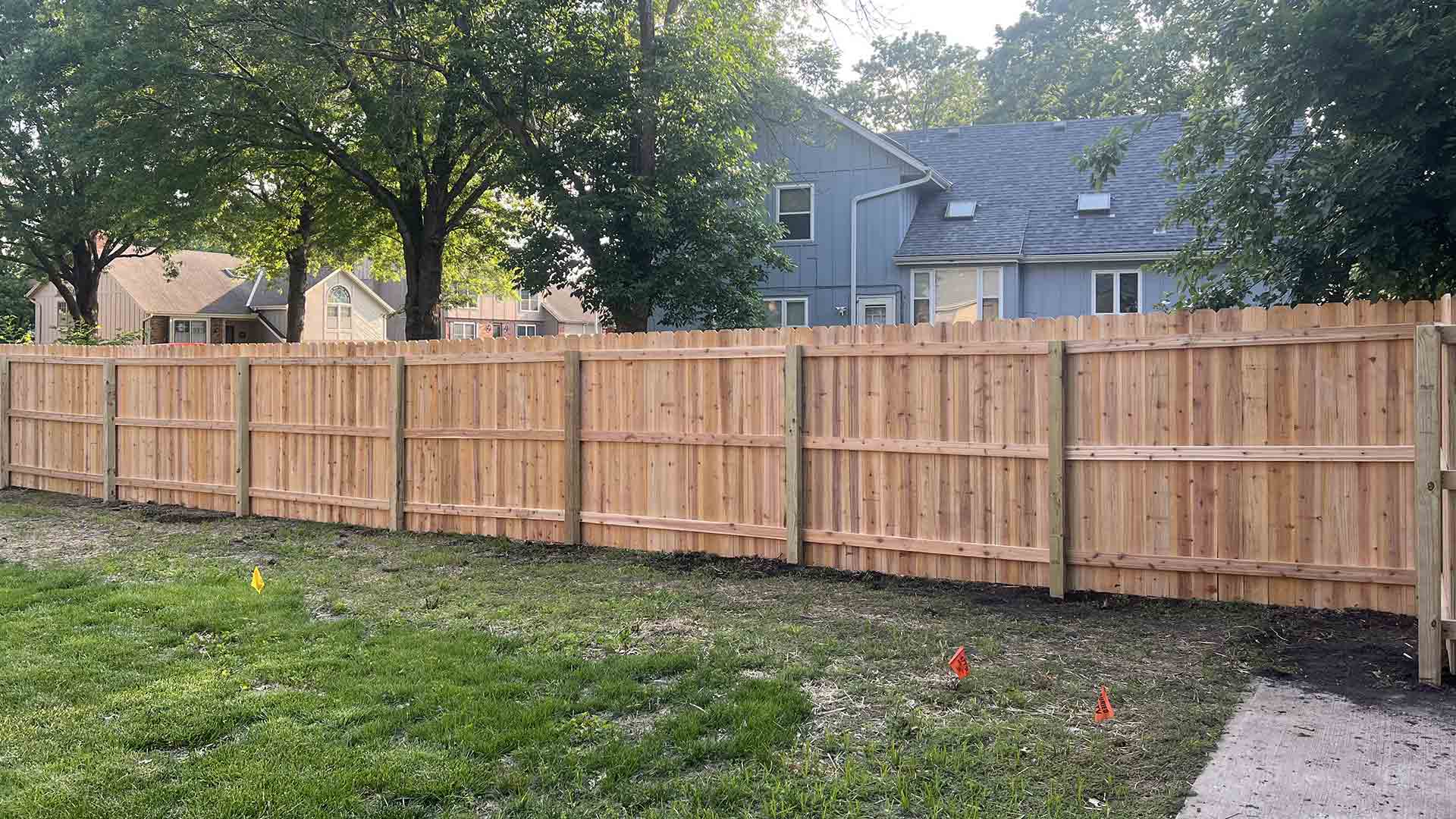Example 02 of a residential wood fence fabricated and installed by Slagle Fence in Kansas City