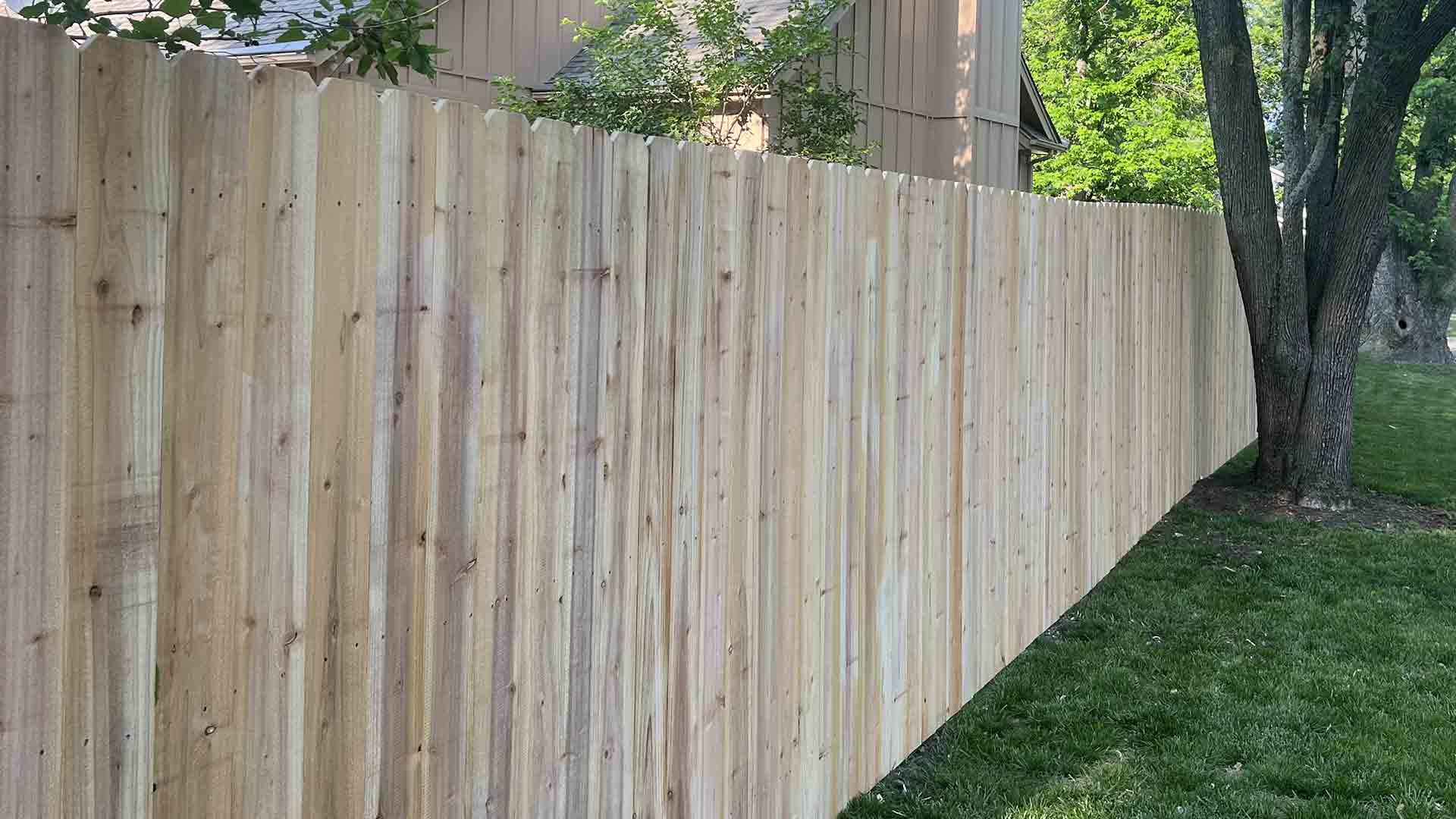 Example 03 of a residential wood fence fabricated and installed by Slagle Fence in Kansas City