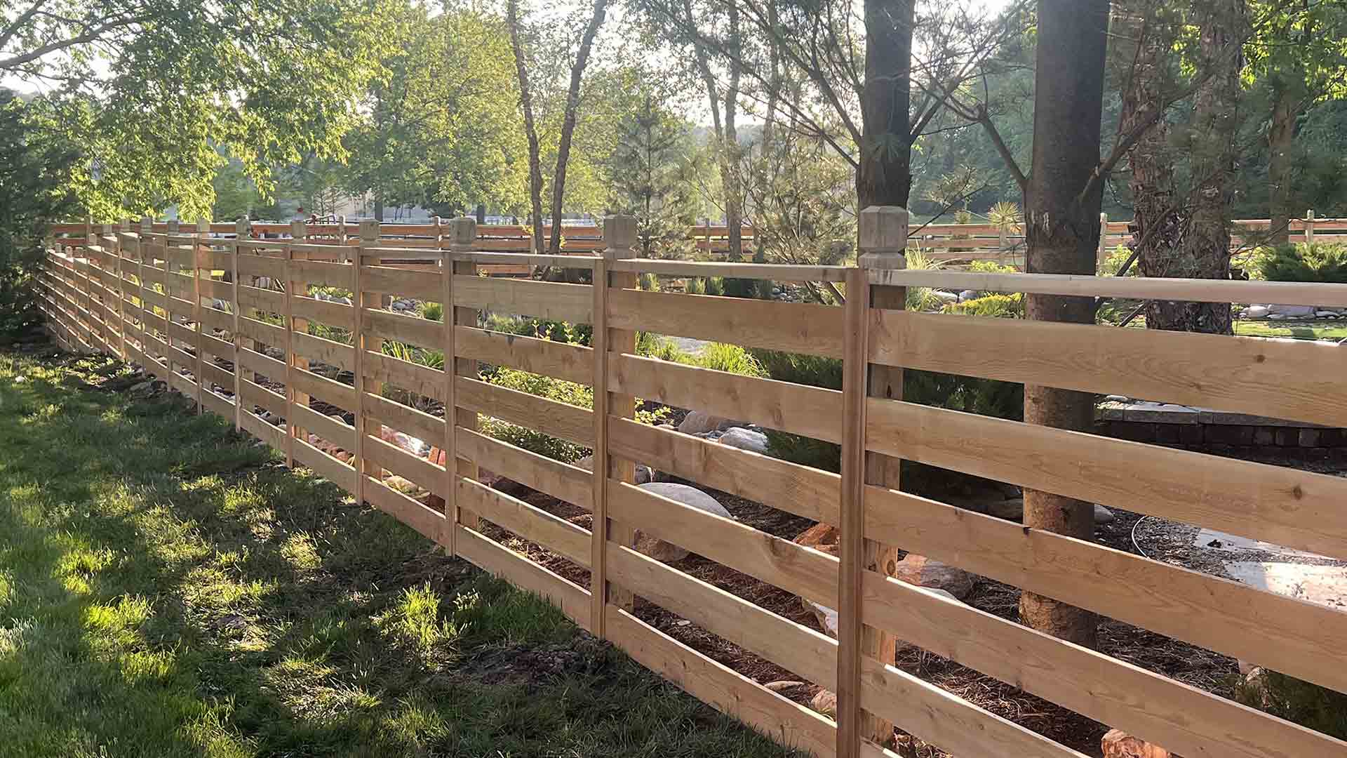 Example 05 of a residential wood fence fabricated and installed by Slagle Fence in Kansas City