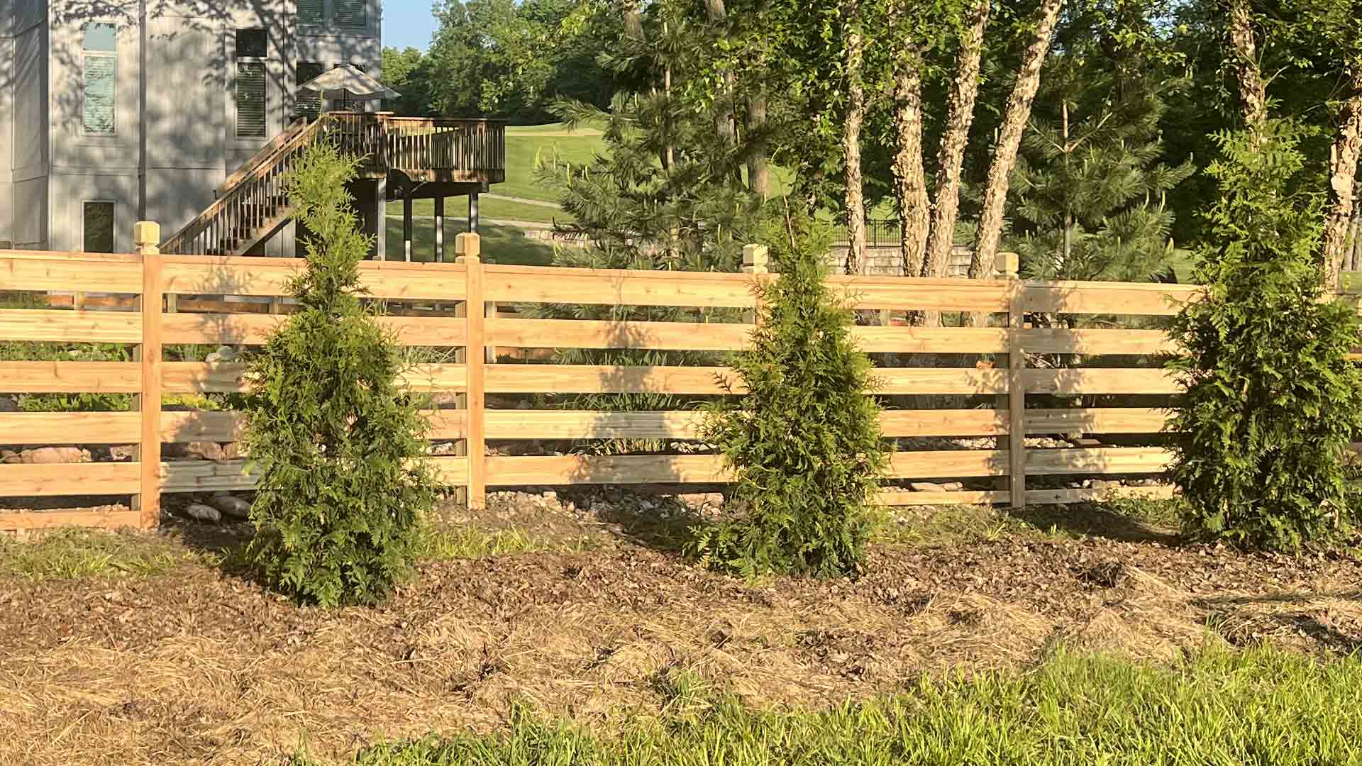 Example 07 of a residential wood fence fabricated and installed by Slagle Fence in Kansas City