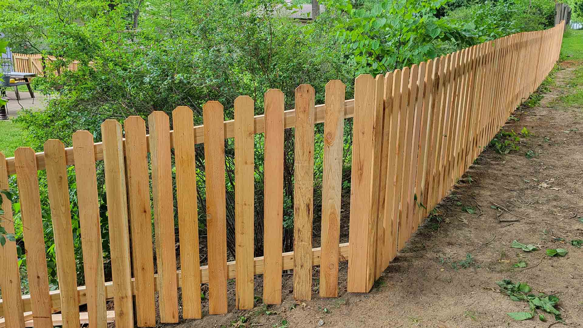 Example 11 of a residential wood fence fabricated and installed by Slagle Fence in Kansas City
