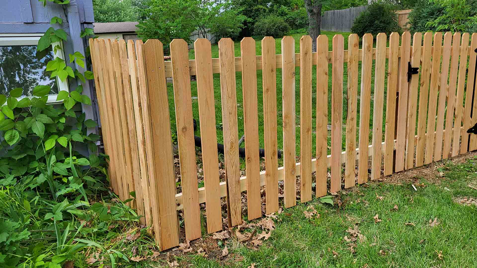 Example 13 of a residential wood fence fabricated and installed by Slagle Fence in Kansas City