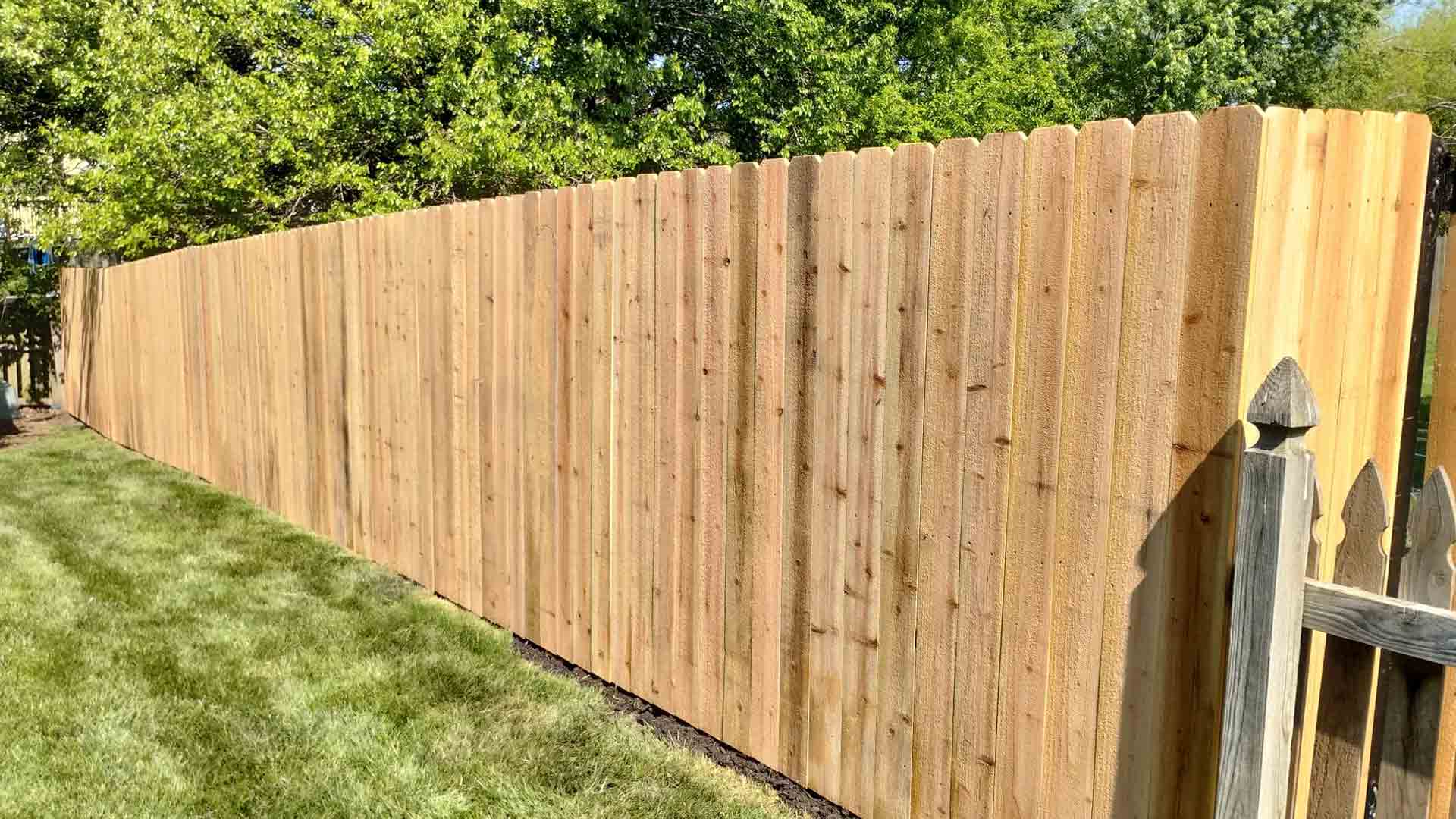 Example 14 of a residential wood fence fabricated and installed by Slagle Fence in Kansas City