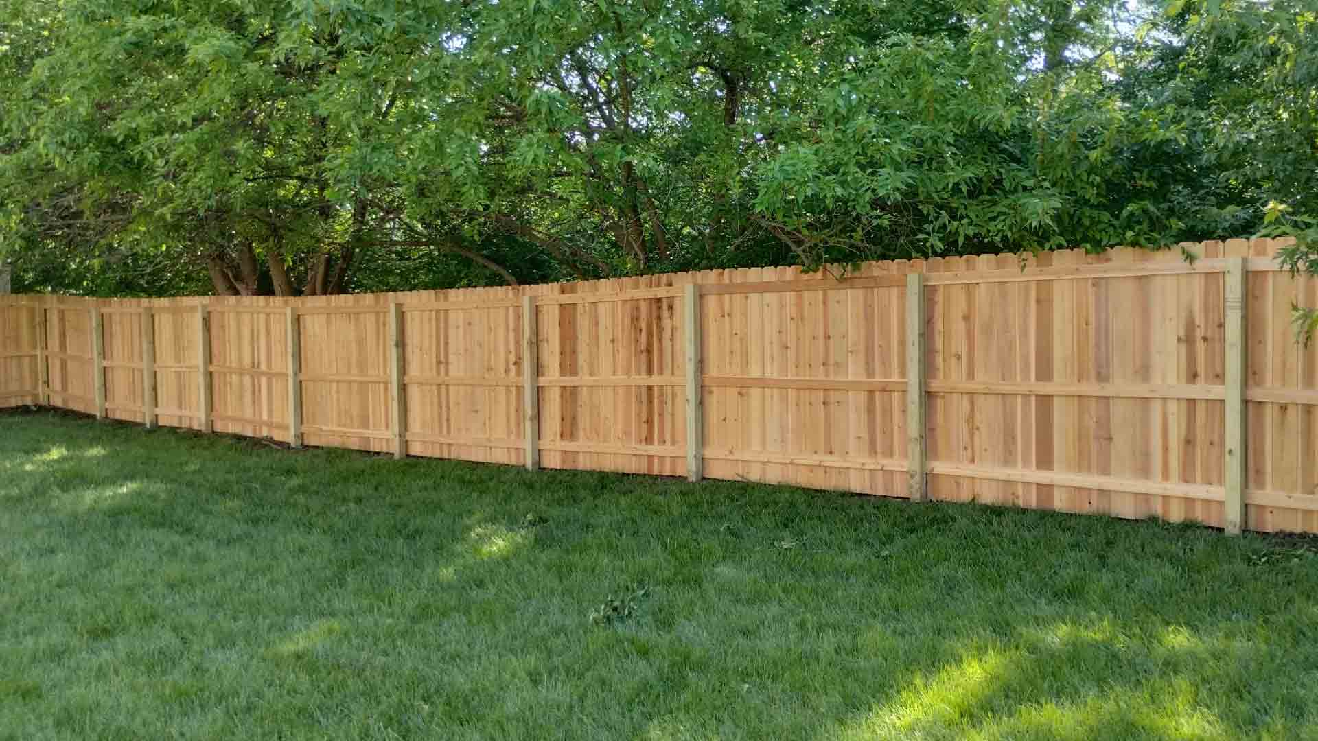 Example 15 of a residential wood fence fabricated and installed by Slagle Fence in Kansas City