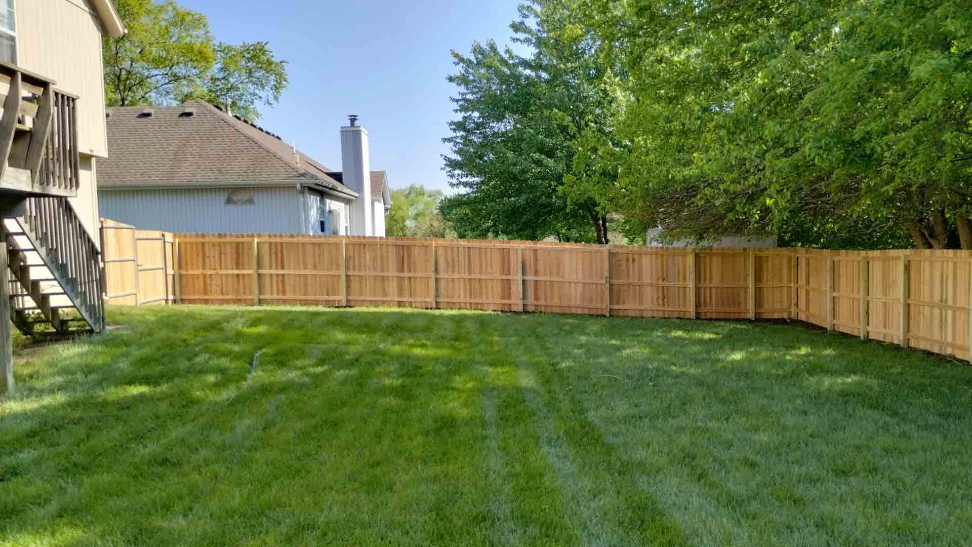 Example 17 of a residential wood fence fabricated and installed by Slagle Fence in Kansas City