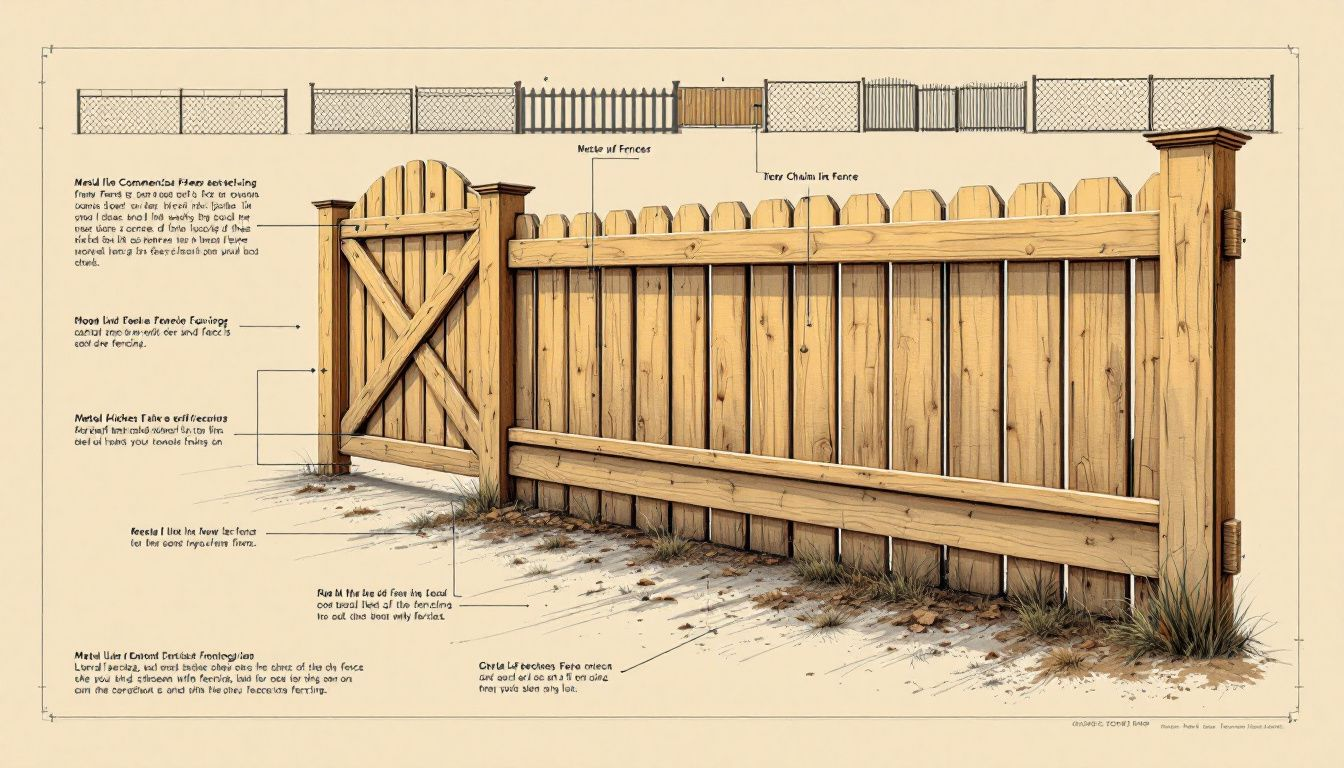 A wooden fence showcasing its natural appearance and durability, representing types of commercial fencing.