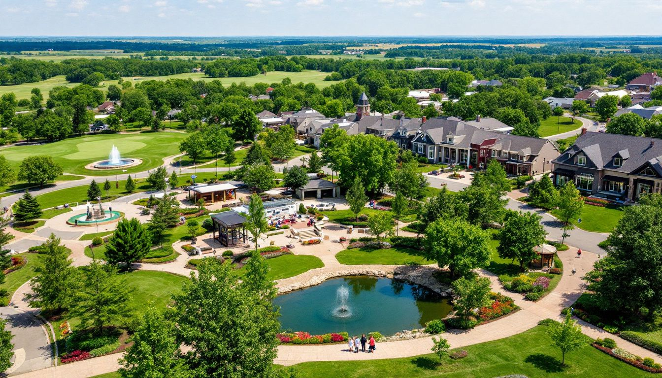 Popular attractions in Leawood, KS including parks and shopping areas.