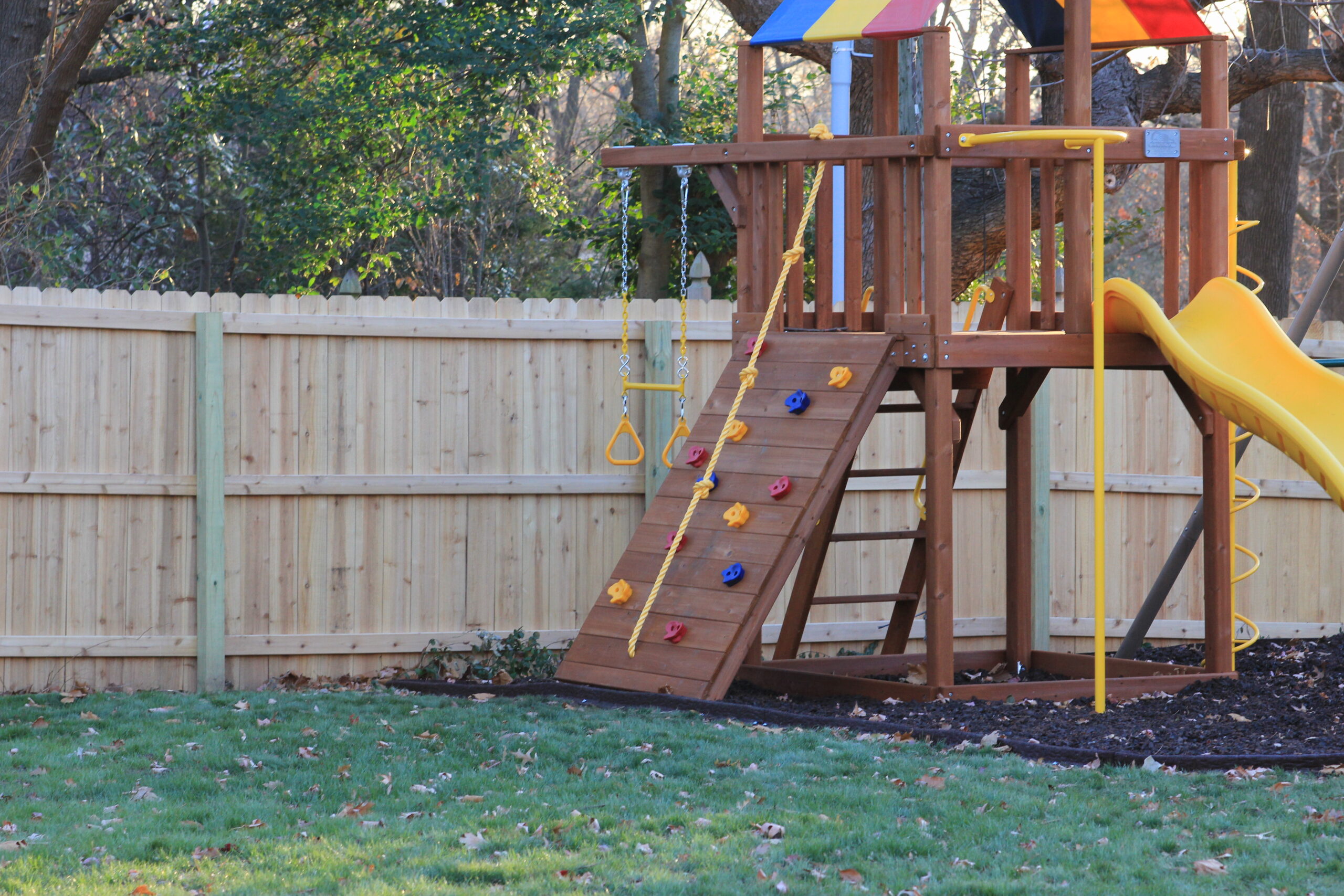 privacy fence and playground in fairway kansas