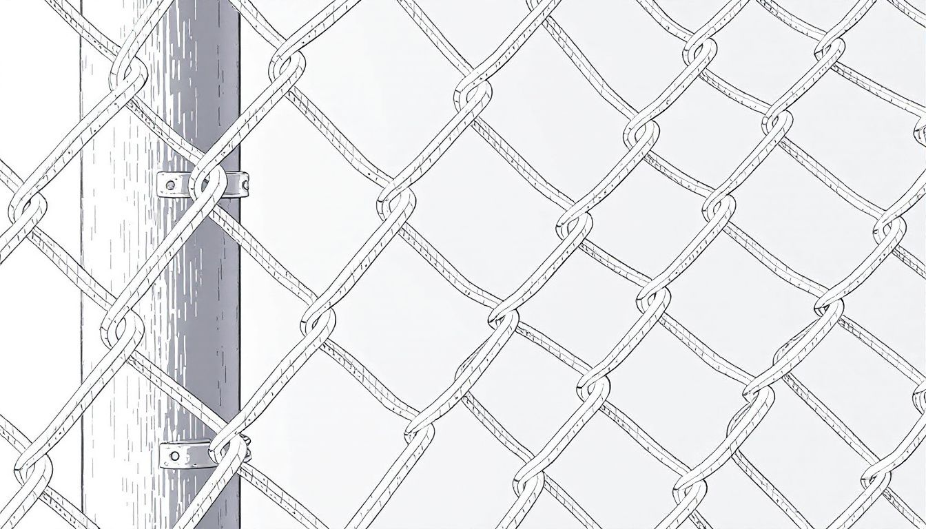 A close-up view of a chain link fence demonstrating its structure and durability.