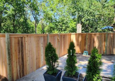 wood picture frame fence
